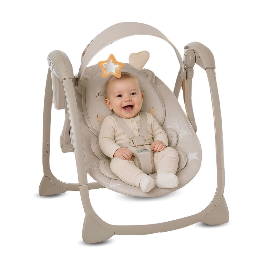 Mecedora Eléctrica para Bebés «KRIS-IS» Colección Limitada Beige